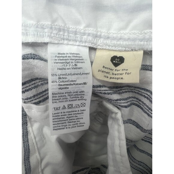 Madewell Linen Cotton Striped Paperbag Pants With Belted Waist Size S - Picture 13 of 15